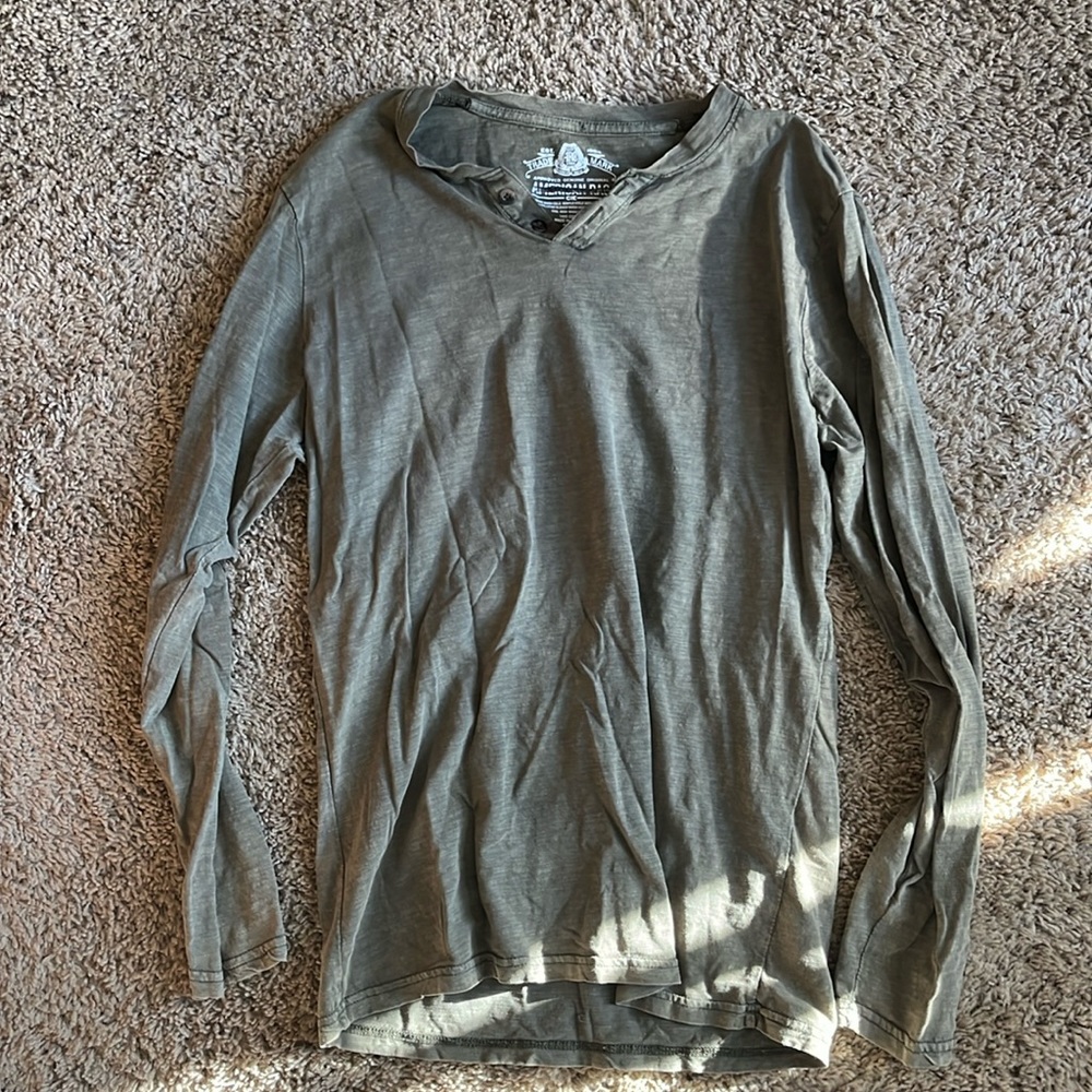 Men’s Medium Light Long Sleeve Casual Shirt American Rag, color Olive Drab